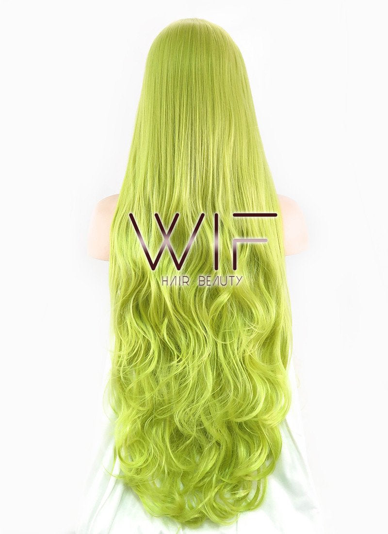 32" Wavy Yellowish Green Synthetic Wig PL350