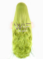 32" Wavy Yellowish Green Synthetic Wig PL350