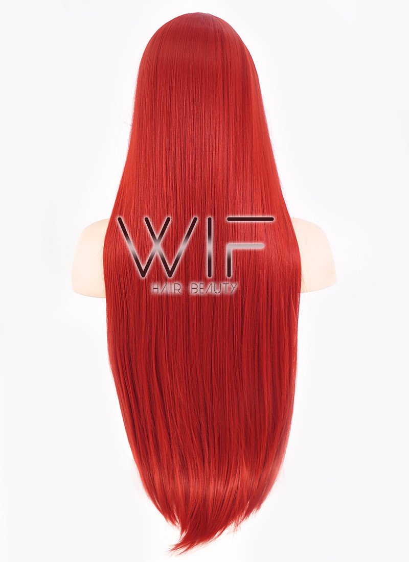 31" Straight Red Synthetic Wig PL352