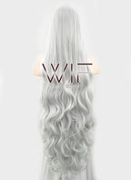 39" Wavy Silver White Synthetic Wig PL368