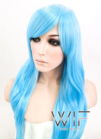 24" Wavy Light Blue Synthetic Wig PL376