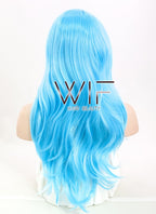 24" Wavy Light Blue Synthetic Wig PL376
