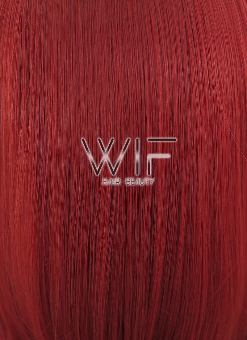 24" Straight Red Synthetic Wig PL377