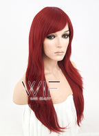 24" Straight Red Synthetic Wig PL377