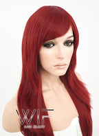 24" Straight Red Synthetic Wig PL377