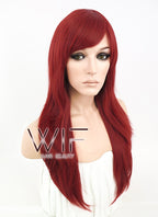 24" Straight Red Synthetic Wig PL377