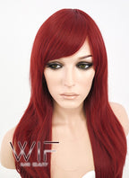 24" Straight Red Synthetic Wig PL377