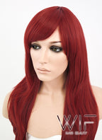 24" Straight Red Synthetic Wig PL377