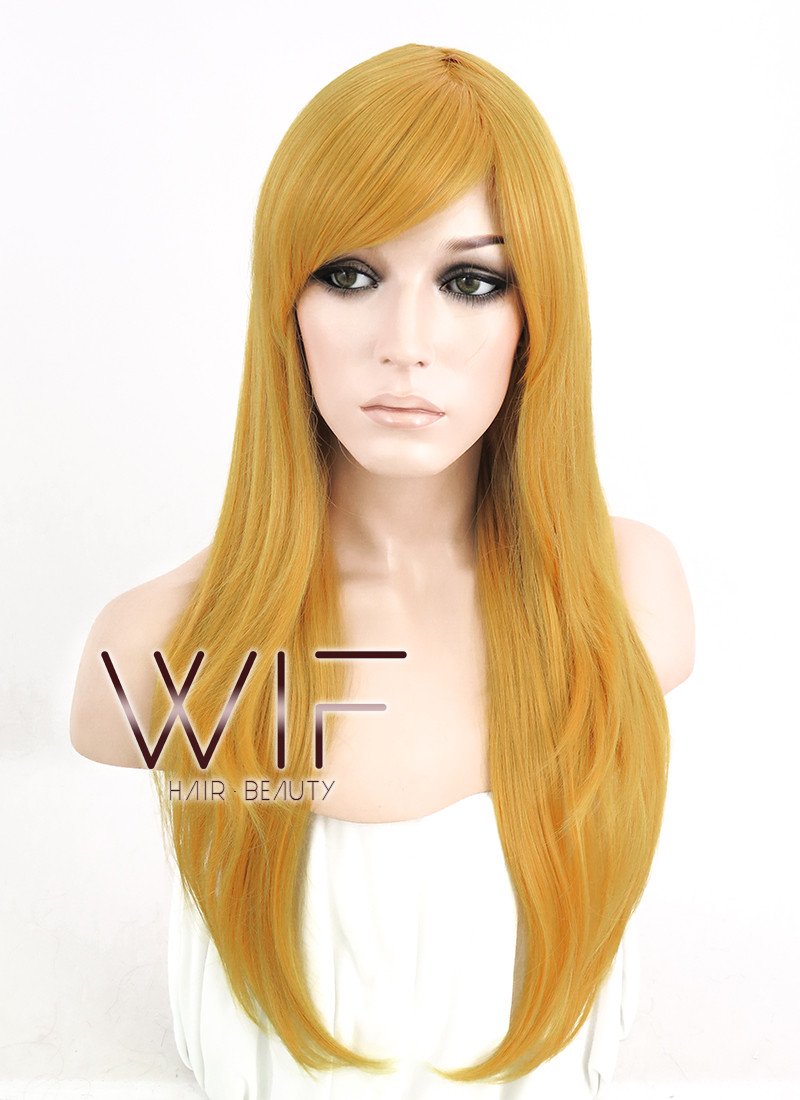 24" Wavy Gloden Blonde Synthetic Wig PL378