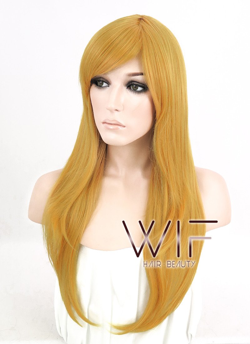 24" Wavy Gloden Blonde Synthetic Wig PL378
