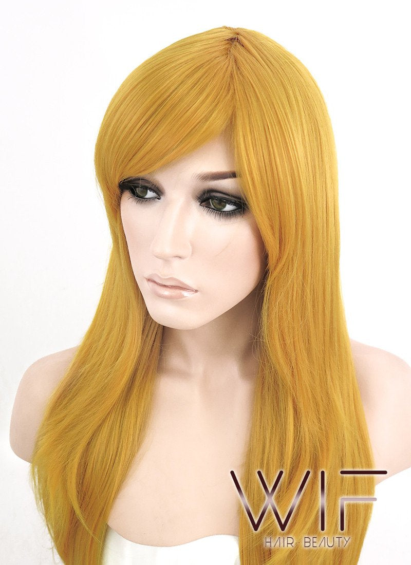 24" Wavy Gloden Blonde Synthetic Wig PL378