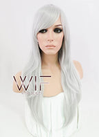 24" Straight Silver Grey Synthetic Wig PL379