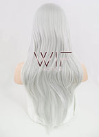 24" Straight Silver Grey Synthetic Wig PL379