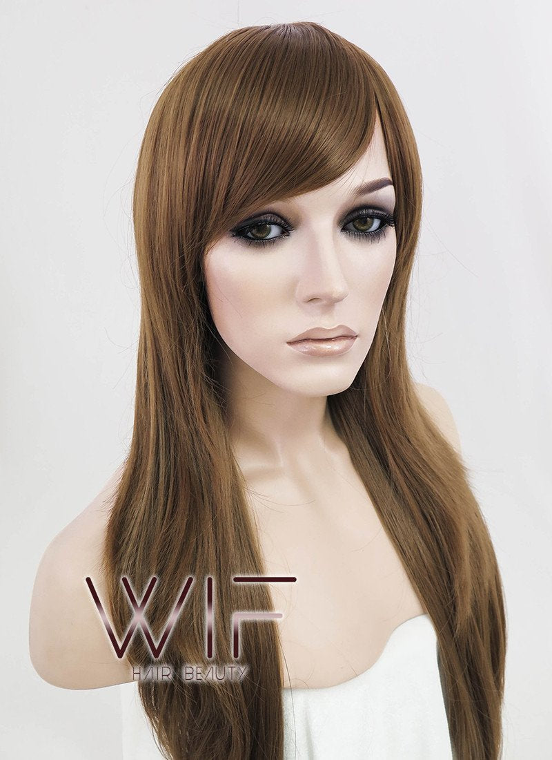 24" Straight Brown Synthetic Wig PL381