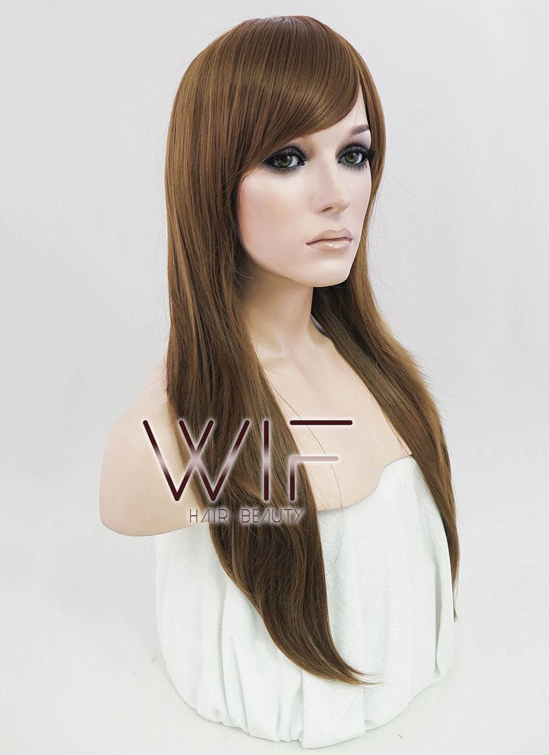 24" Straight Brown Synthetic Wig PL381