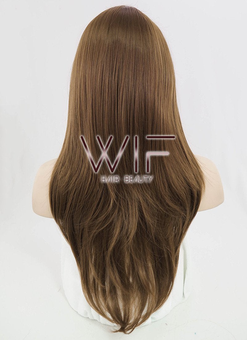 24" Straight Brown Synthetic Wig PL381