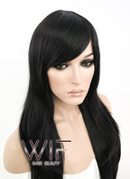 24" Straight Black Synthetic Wig PL382