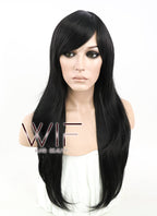 24" Straight Black Synthetic Wig PL382