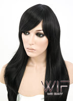 24" Straight Black Synthetic Wig PL382