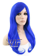 24" Long Wavy Blue Fashion Synthetic Hair Wig PL383