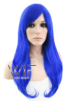 24" Long Wavy Blue Fashion Synthetic Hair Wig PL383