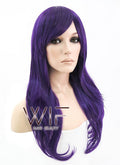 24" Long Wavy Dark Purple Fashion Synthetic Hair Wig PL384