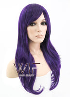 24" Long Wavy Dark Purple Fashion Synthetic Hair Wig PL384