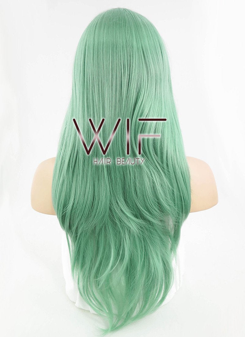 24" Straight Ash Green Synthetic Wig PL385