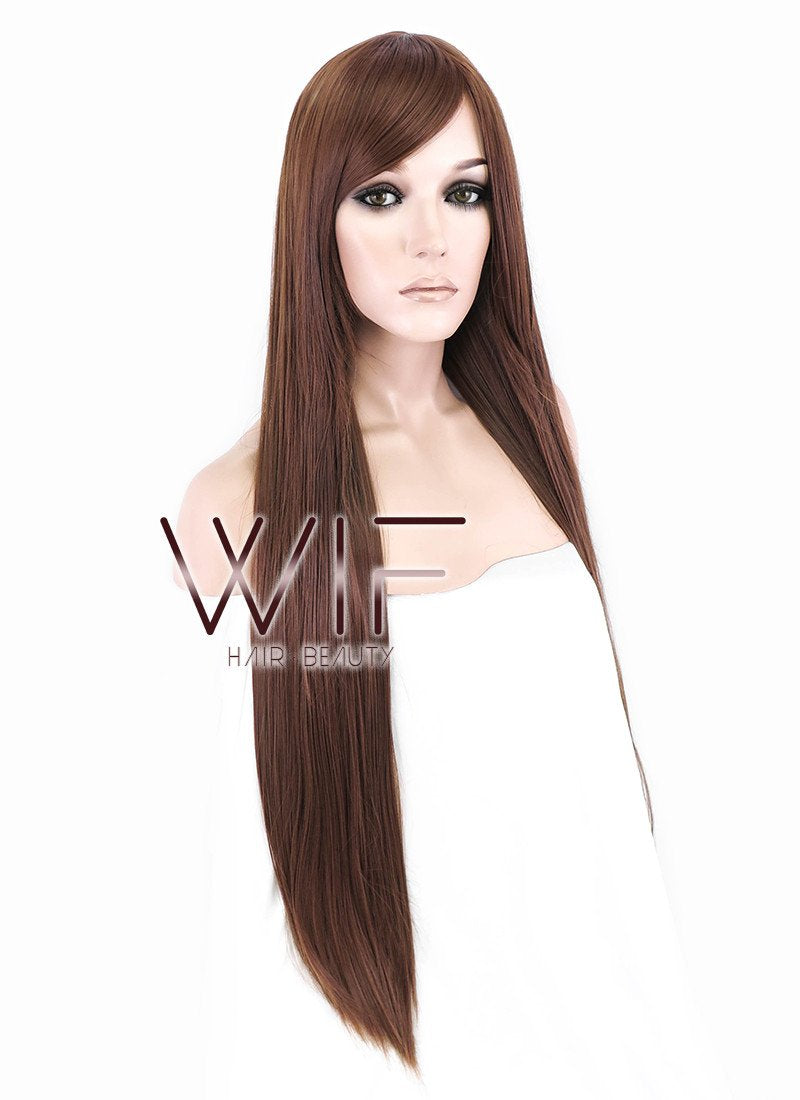 31" Straight Brown Synthetic Wig PL395