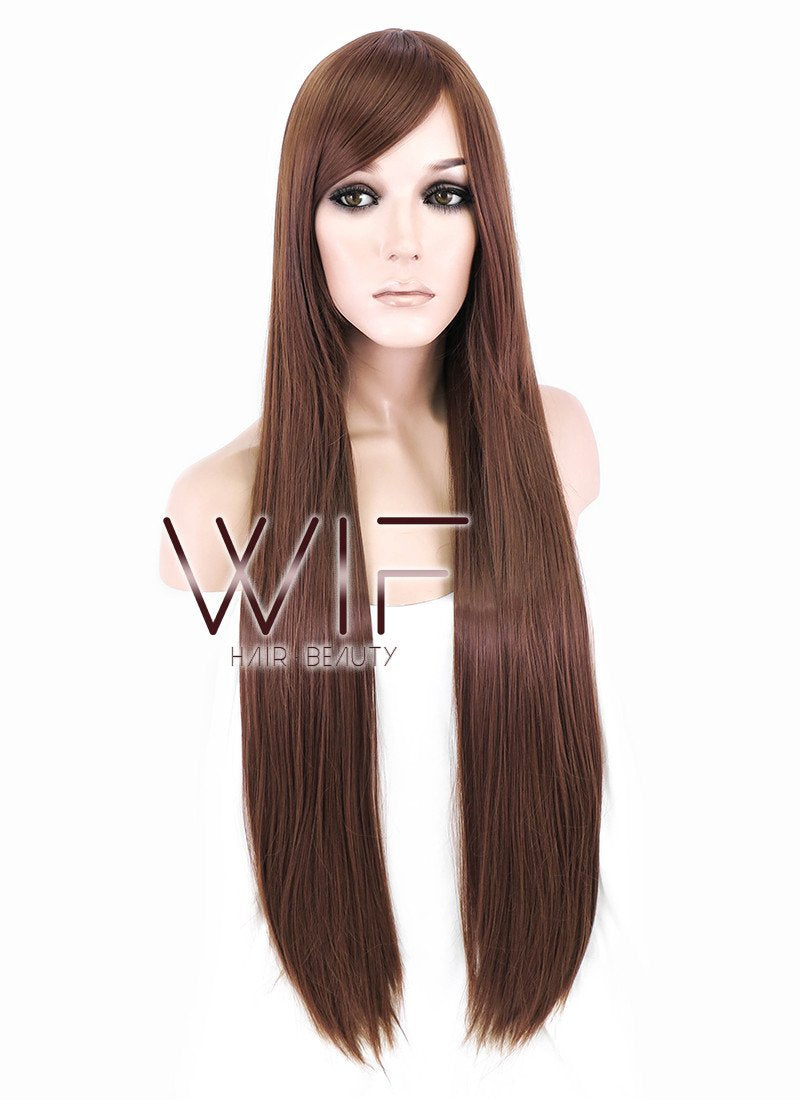 31" Straight Brown Synthetic Wig PL395
