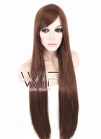 31" Straight Brown Synthetic Wig PL395