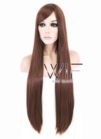 31" Straight Brown Synthetic Wig PL395