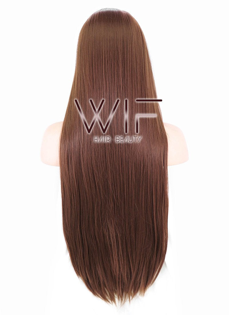 31" Straight Brown Synthetic Wig PL395