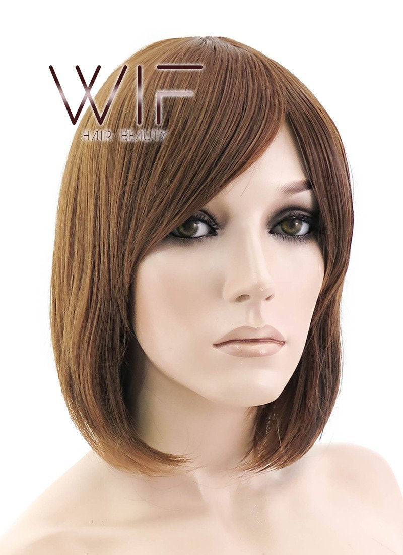10" Straight Brown Synthetic Wig PL399
