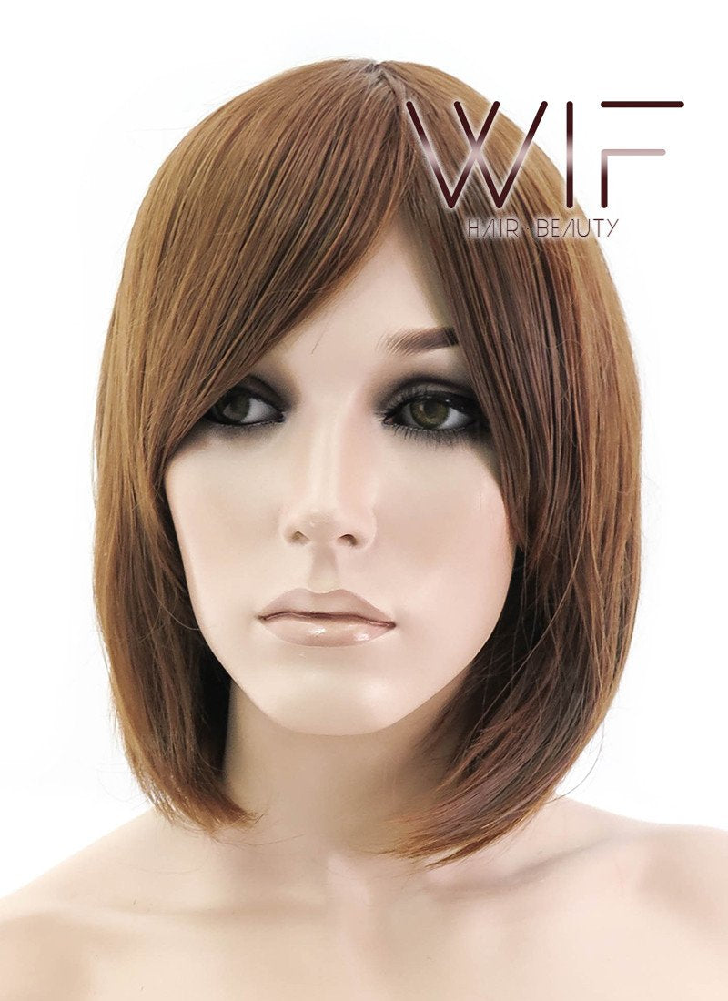 10" Straight Brown Synthetic Wig PL399