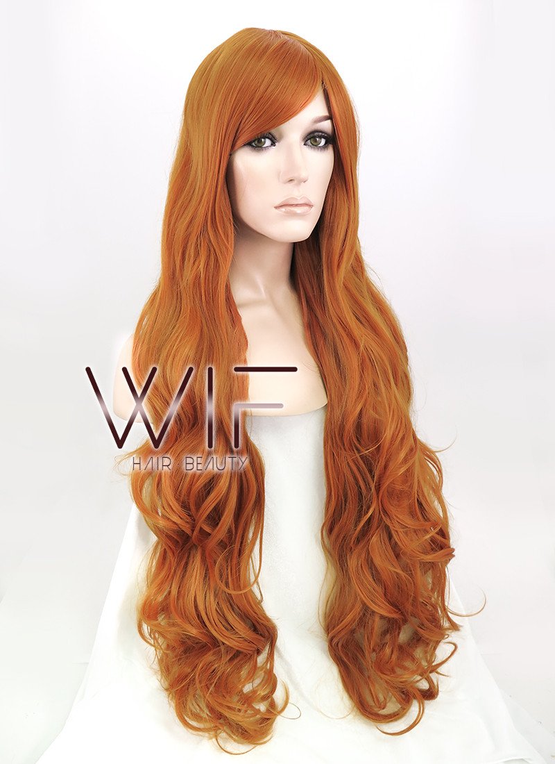 31" Wavy Orange Synthetic Wig PL425