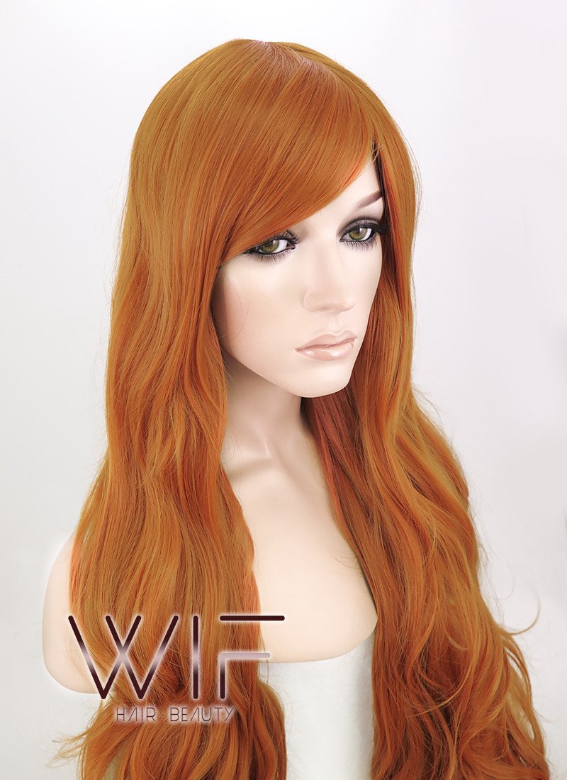 31" Wavy Orange Synthetic Wig PL425