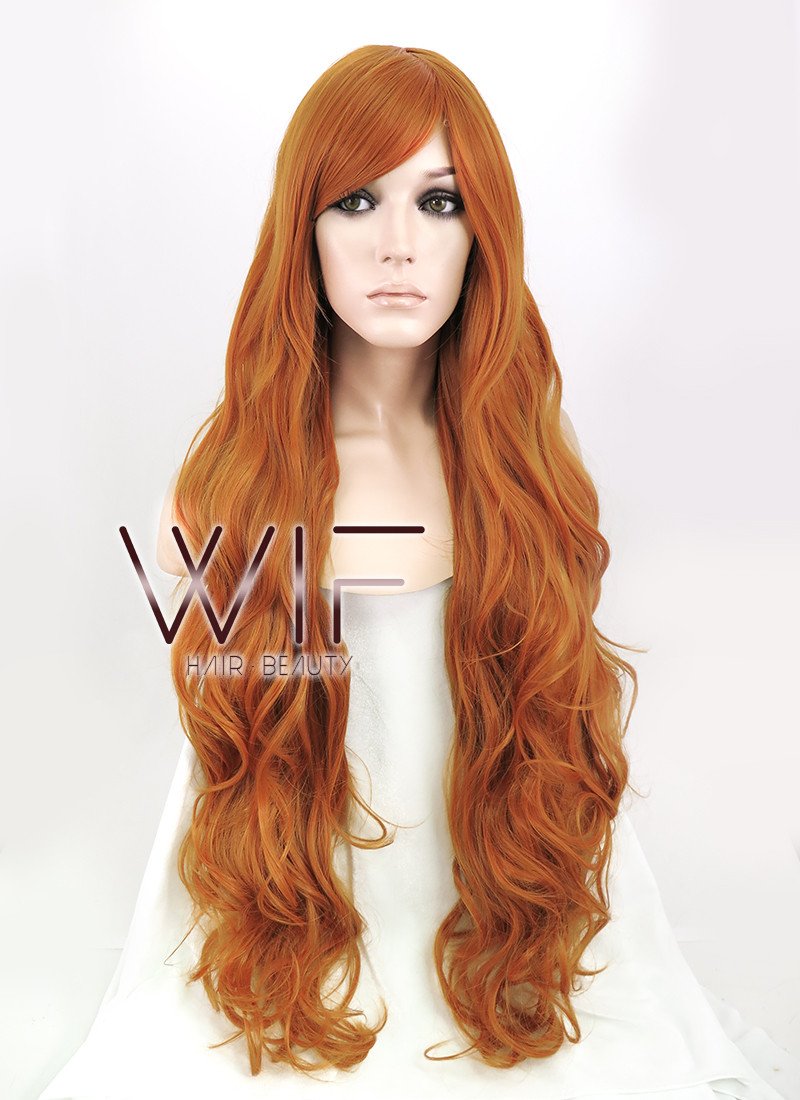 31" Wavy Orange Synthetic Wig PL425