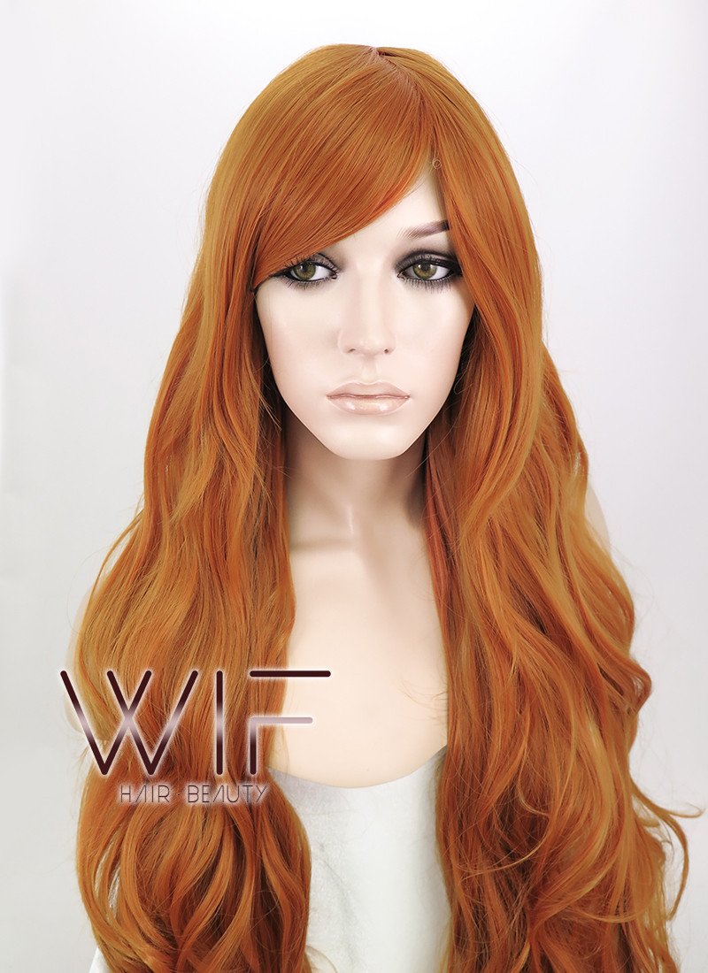 31" Wavy Orange Synthetic Wig PL425
