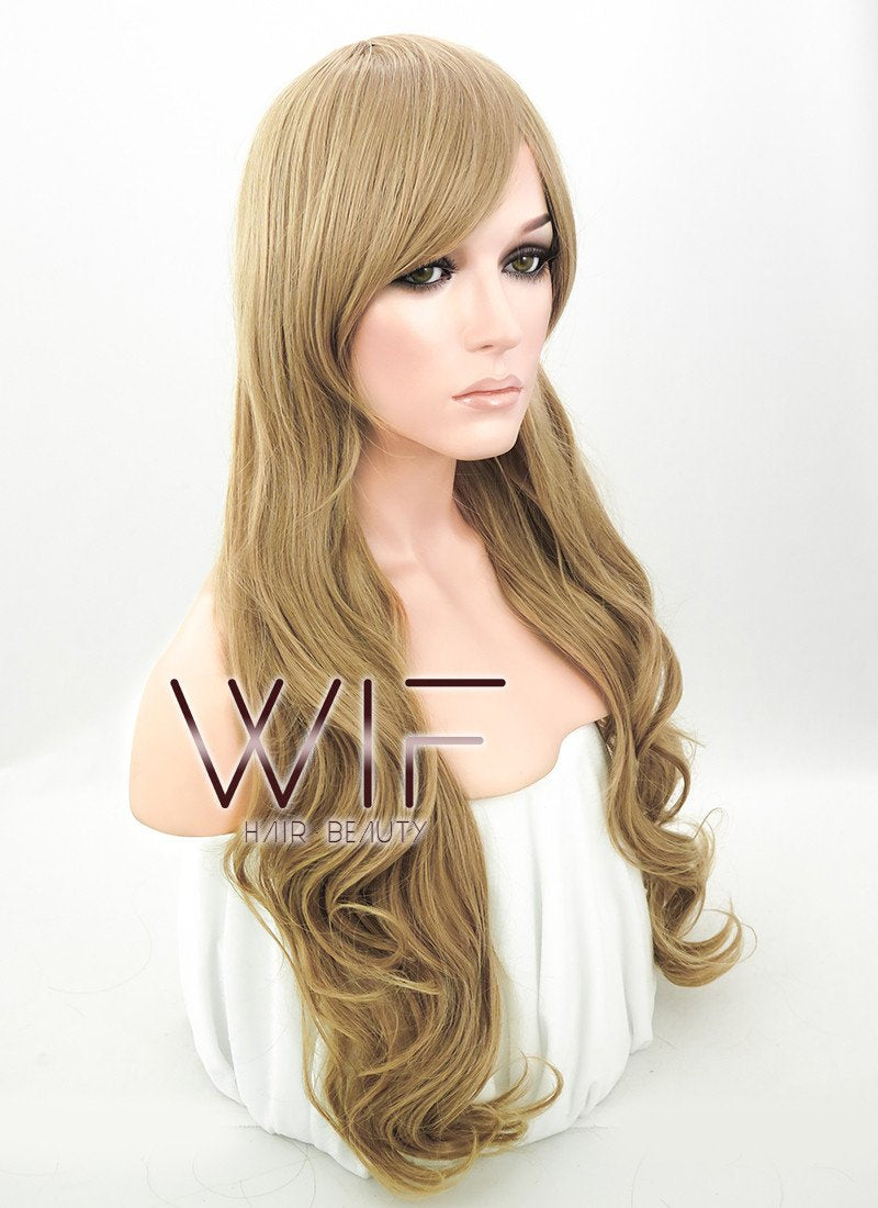 25" Wavy Dark Blonde Synthetic Wig PL457