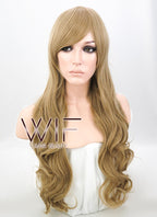 25" Wavy Dark Blonde Synthetic Wig PL457
