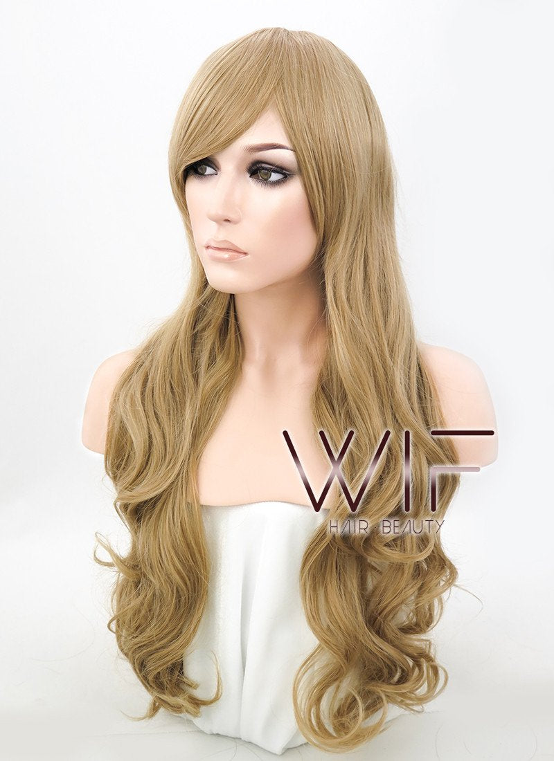 25" Wavy Dark Blonde Synthetic Wig PL457