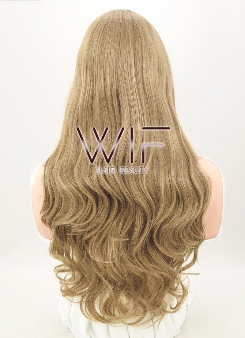 25" Wavy Dark Blonde Synthetic Wig PL457