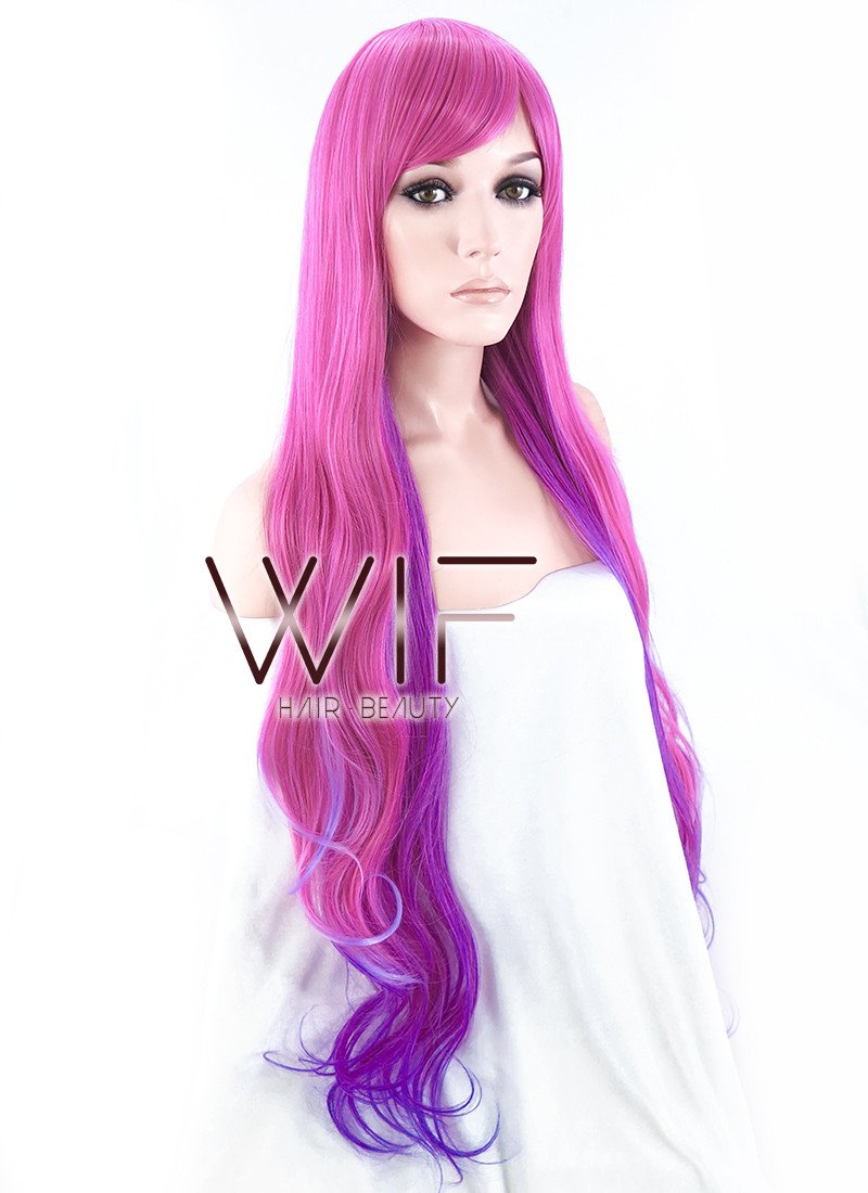 33" Wavy Purple Mixed Pink Synthetic Wig PL463