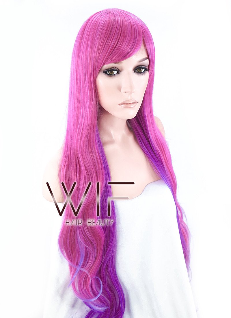33" Wavy Purple Mixed Pink Synthetic Wig PL463