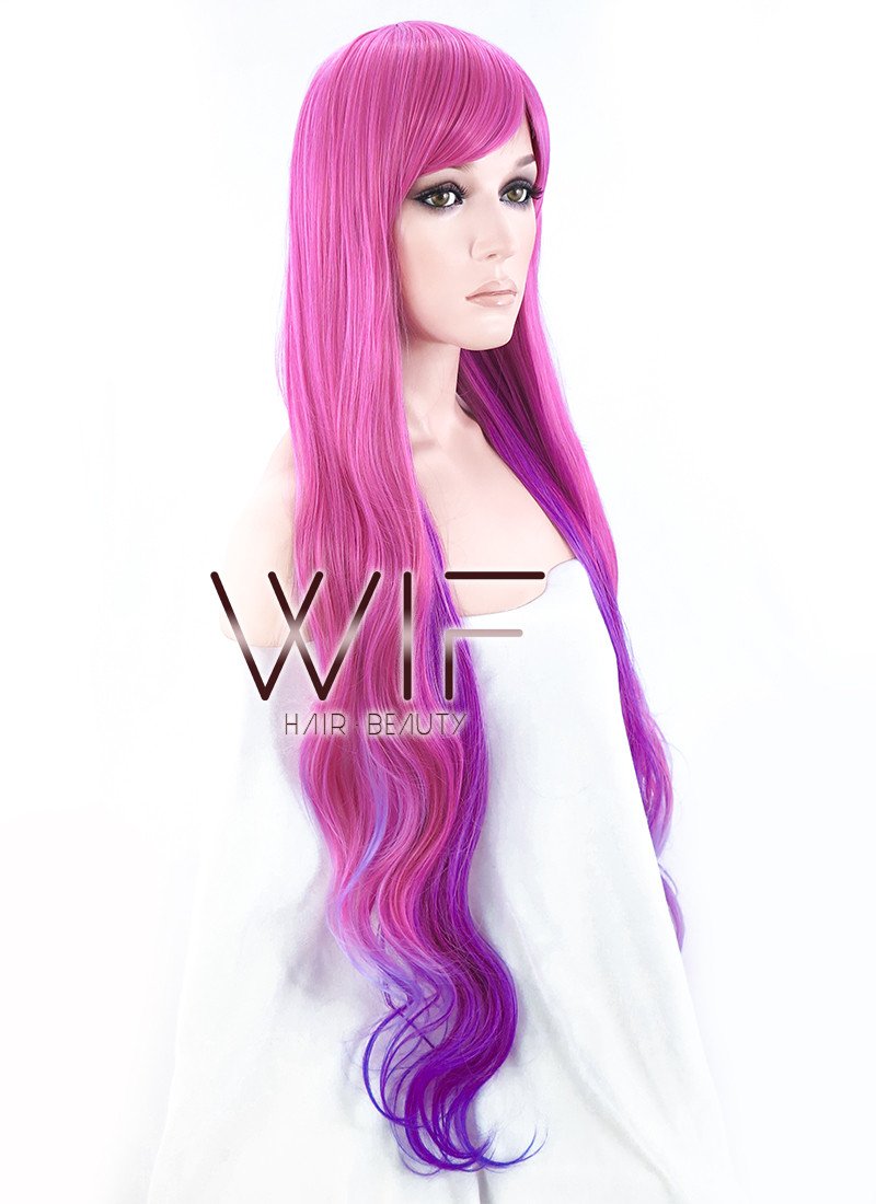 33" Wavy Purple Mixed Pink Synthetic Wig PL463