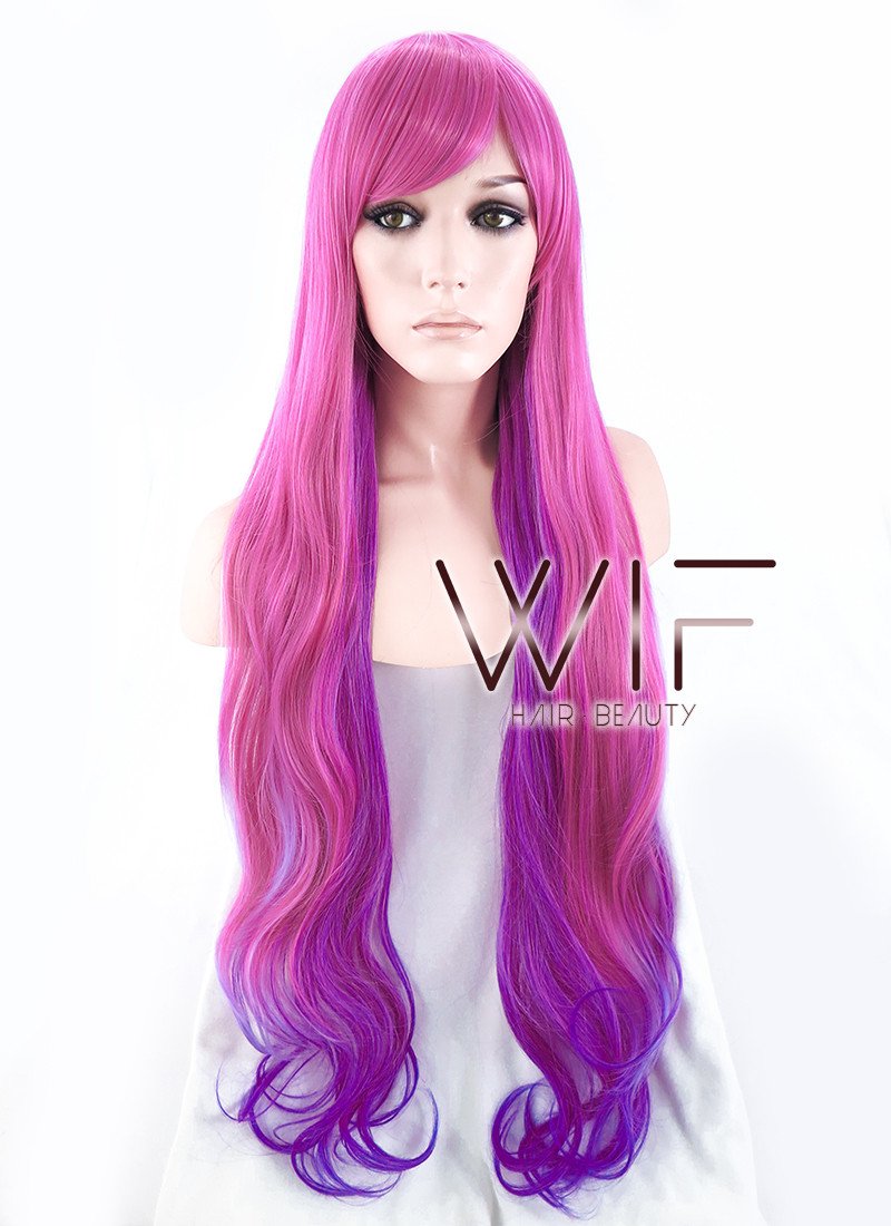 33" Wavy Purple Mixed Pink Synthetic Wig PL463