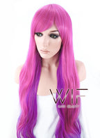 33" Wavy Purple Mixed Pink Synthetic Wig PL463