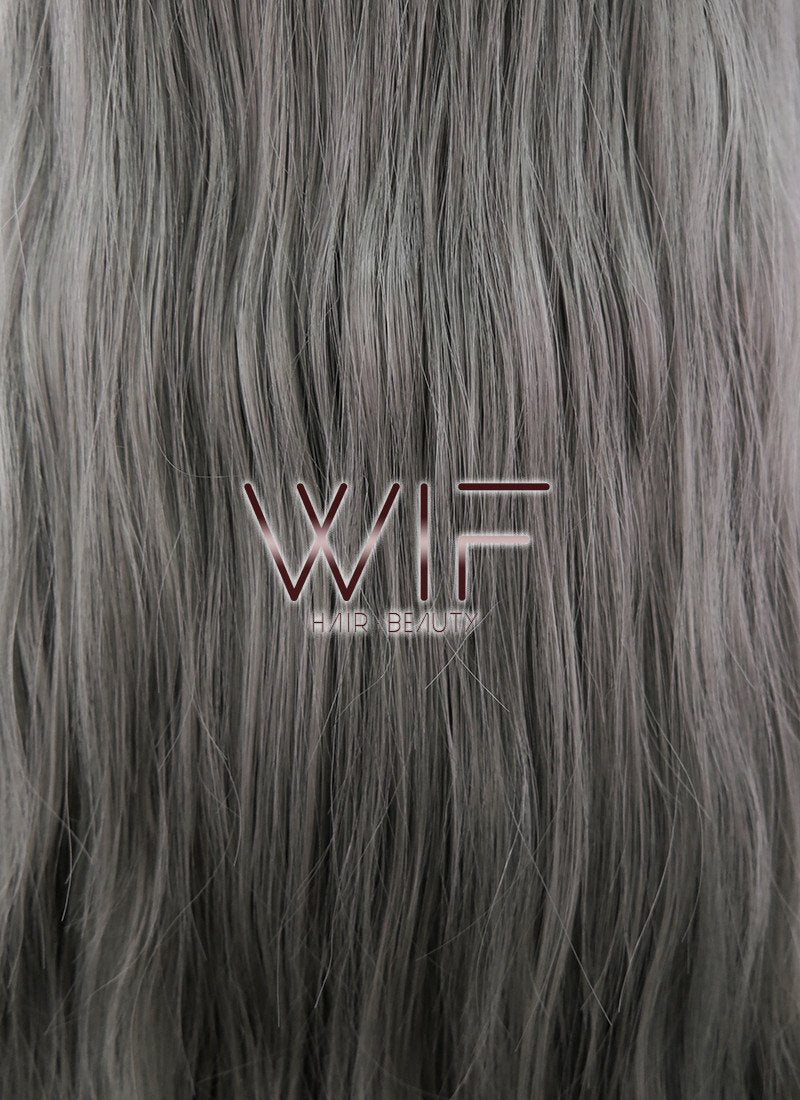 24" Wavy Mixed Grey Synthetic Wig PL467