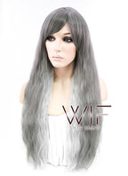 24" Wavy Mixed Grey Synthetic Wig PL467